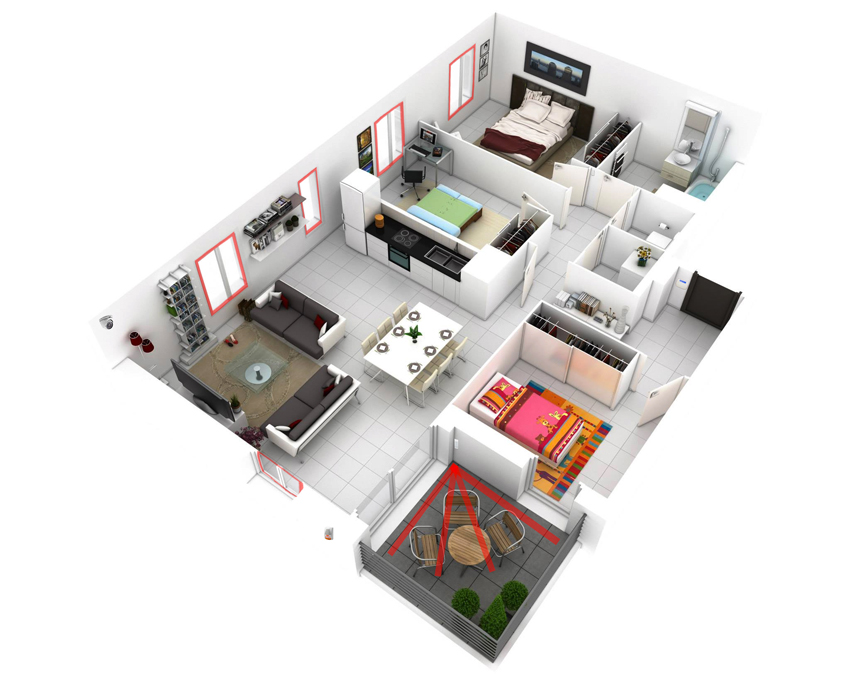 Vivienda unifamiliar con alarma de detección interior Sistema de seguridad con detección interior